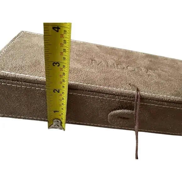 Pandora Jewelry Box Tan/Brown 3 Tier Charm/Bracelet Organizer case Retired - Picture 6 of 9